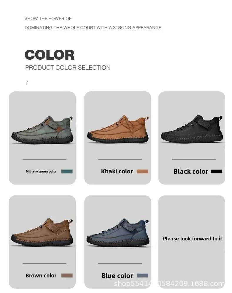 Handcrafted Leather Men’s Casual Shoes – Anti-Slip Sole, Premium Microfiber Upper &amp; Stylish Buckle