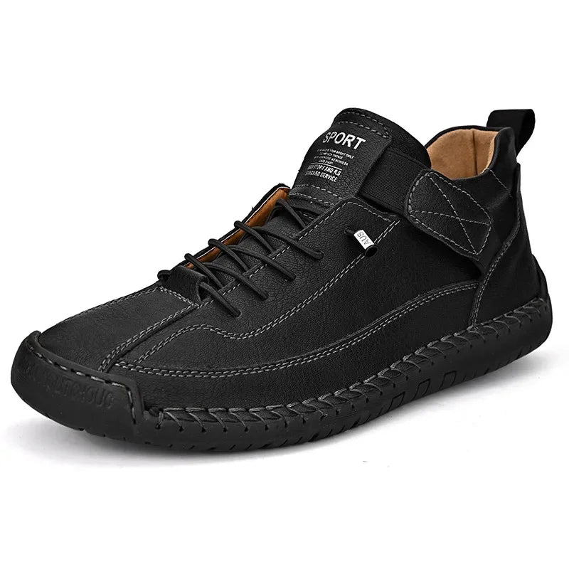 Handcrafted Leather Men’s Casual Shoes – Anti-Slip Sole, Premium Microfiber Upper &amp; Stylish Buckle