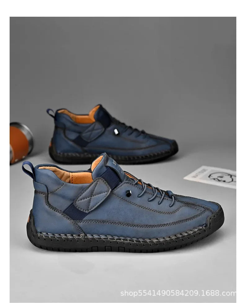 Handcrafted Leather Men’s Casual Shoes – Anti-Slip Sole, Premium Microfiber Upper &amp; Stylish Buckle