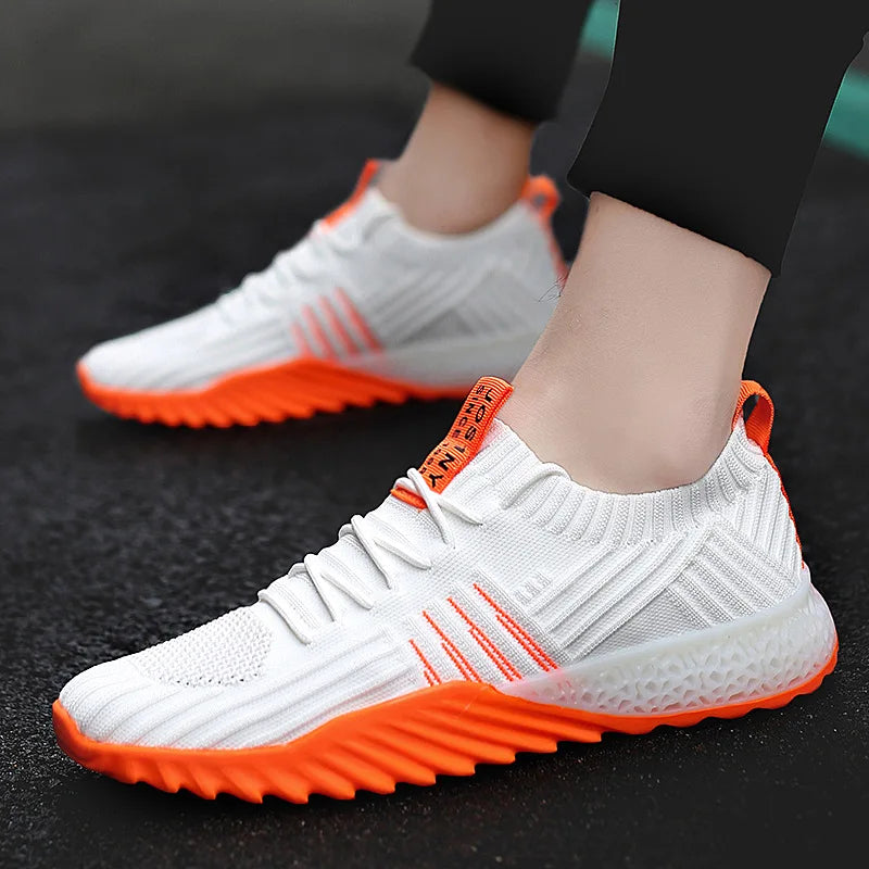 Fashion Sneakers for Men &amp; Women – Breathable Mesh, Lace-Up Vulcanized Casual &amp; Running Shoes, Plus Size 45