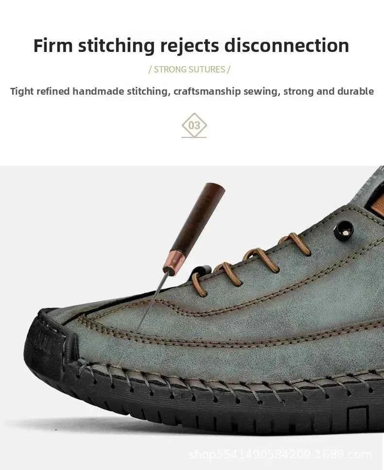 Handcrafted Leather Men’s Casual Shoes – Anti-Slip Sole, Premium Microfiber Upper &amp; Stylish Buckle