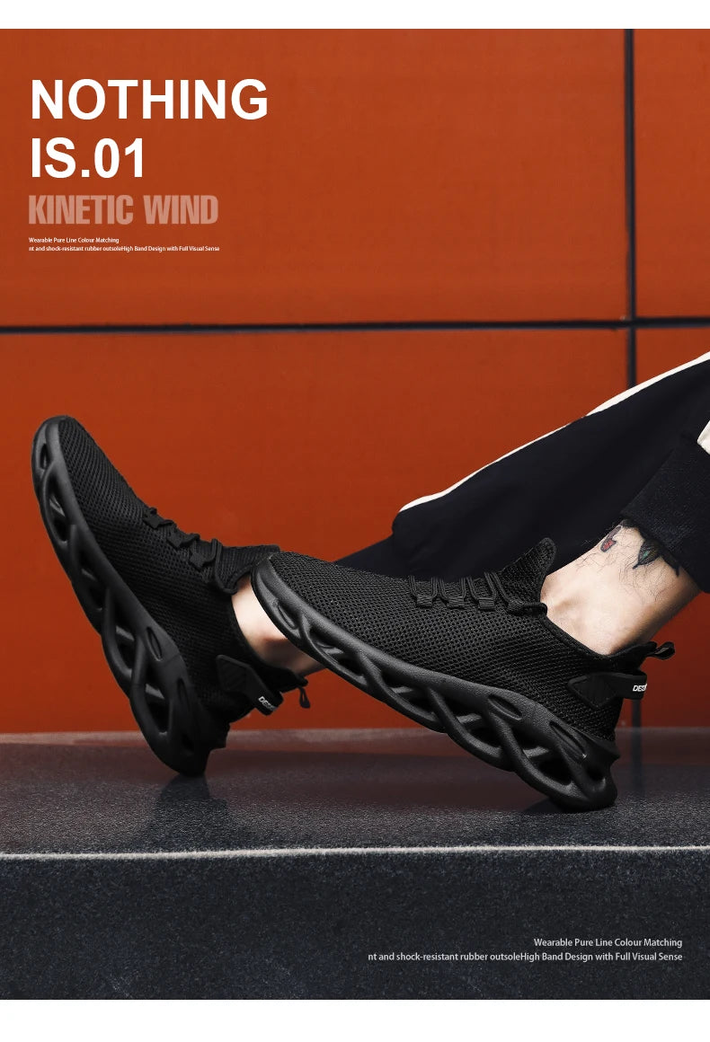 Men Casual Sports Shoes Breathable Lightweight Sneakers Outdoor Mesh Black Running Shoes Athletic Jogging Tennis Walking Shoes