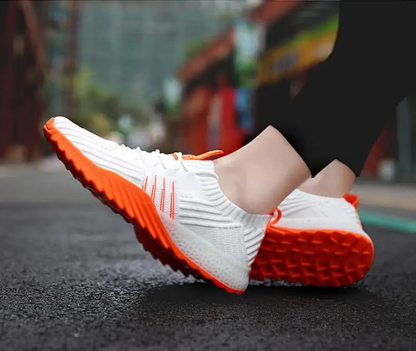 Fashion Sneakers for Men &amp; Women – Breathable Mesh, Lace-Up Vulcanized Casual &amp; Running Shoes, Plus Size 45