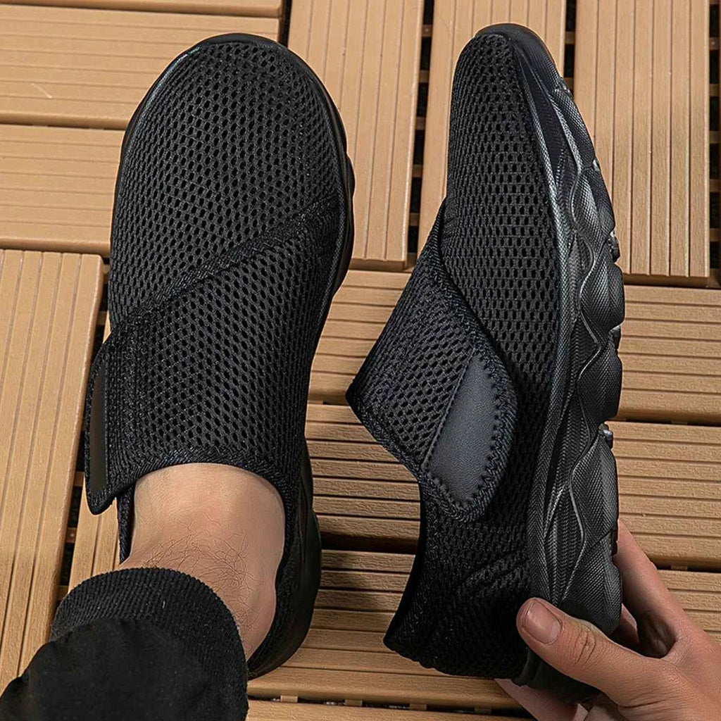 New Casual Orthopedics Wide Feet Swollen Shoes Thumb Eversion Adjusting Soft Comfortable Diabetic Shoe Walking Shoes (All BLACK)