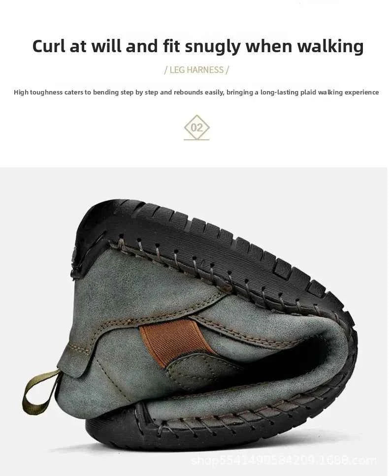 Handcrafted Leather Men’s Casual Shoes – Anti-Slip Sole, Premium Microfiber Upper &amp; Stylish Buckle