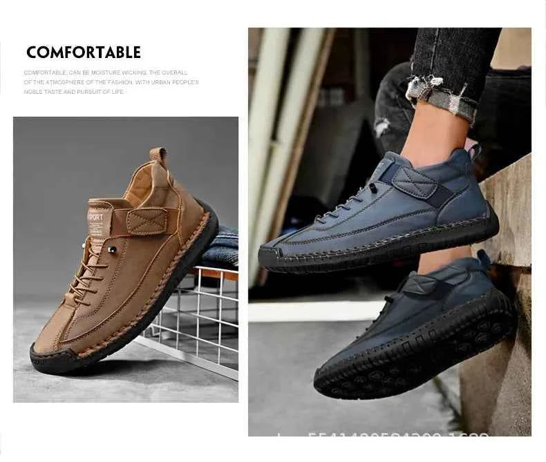 Handcrafted Leather Men’s Casual Shoes – Anti-Slip Sole, Premium Microfiber Upper &amp; Stylish Buckle