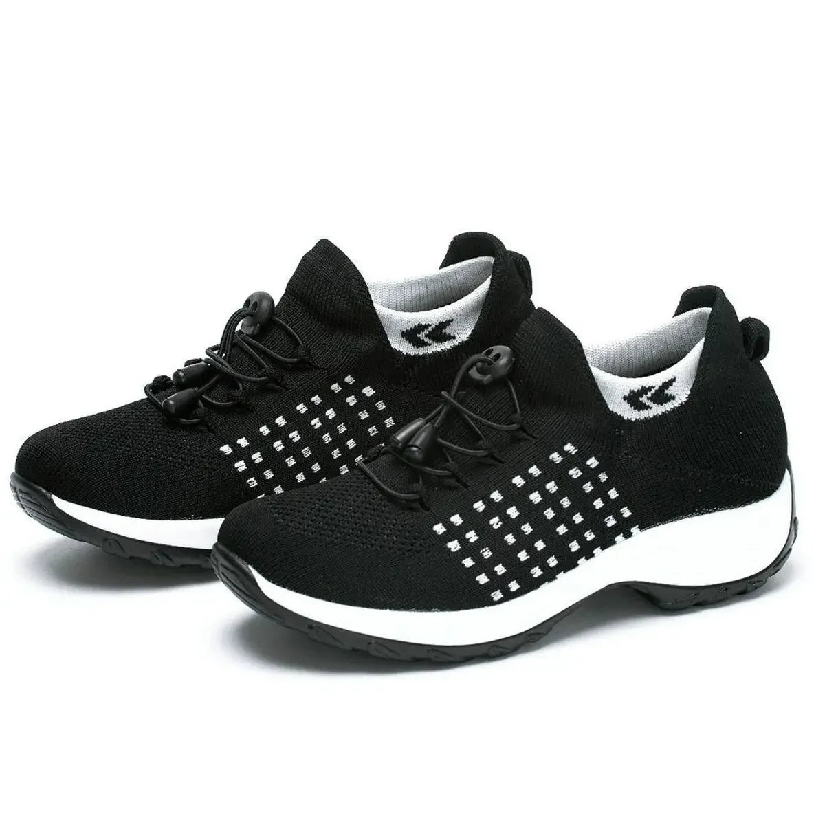 Women Walking Trainers Fashion Fly Weaving Sock Sneakers Breathe Comfort Nursing Shoes Casual Platform Loafers Non-Slip