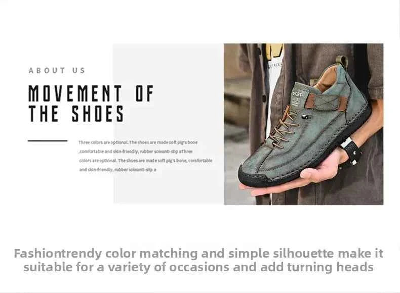 Handcrafted Leather Men’s Casual Shoes – Anti-Slip Sole, Premium Microfiber Upper &amp; Stylish Buckle