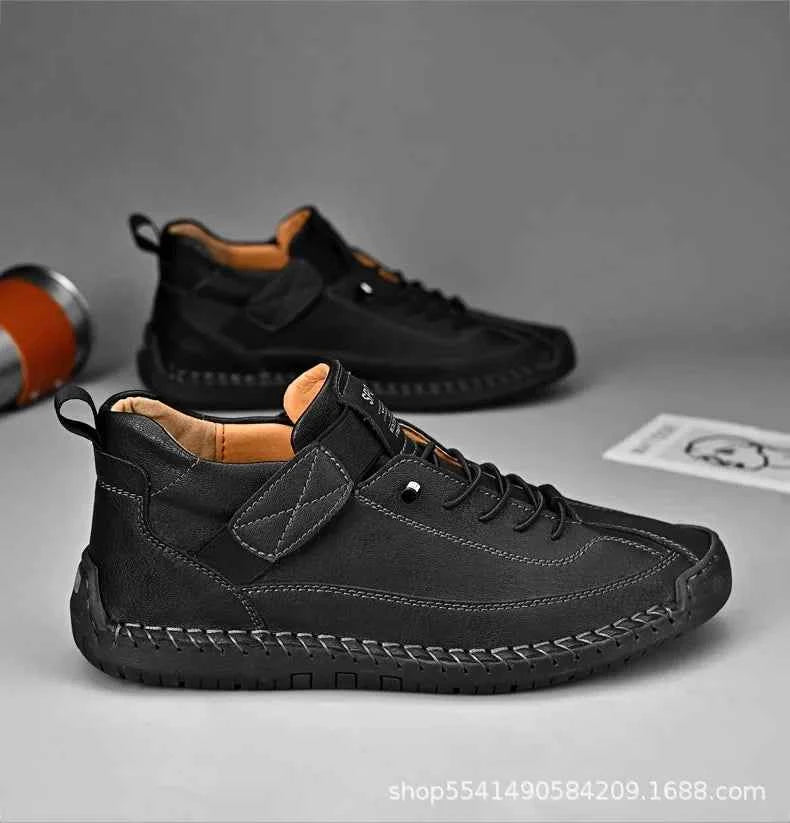 Handcrafted Leather Men’s Casual Shoes – Anti-Slip Sole, Premium Microfiber Upper &amp; Stylish Buckle