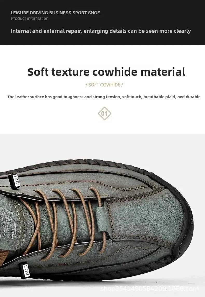 Handcrafted Leather Men’s Casual Shoes – Anti-Slip Sole, Premium Microfiber Upper &amp; Stylish Buckle