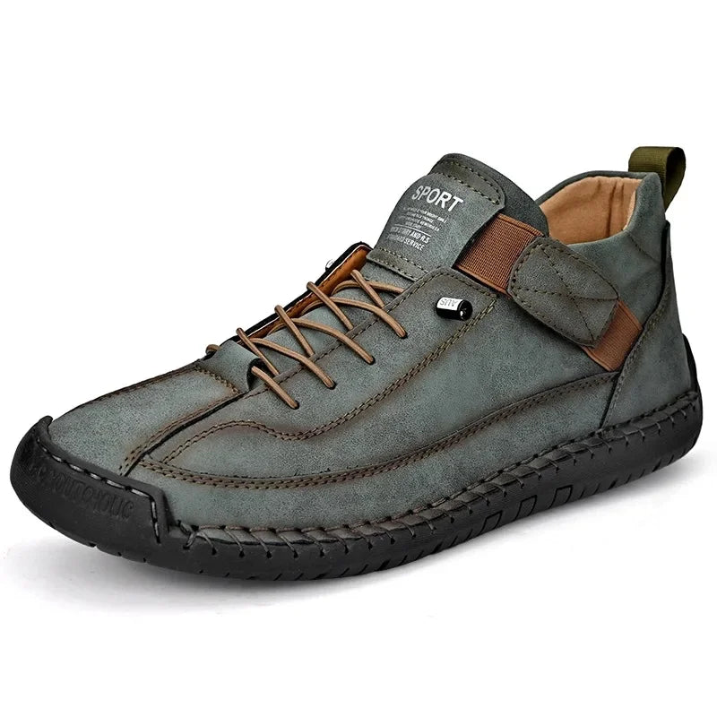 Handcrafted Leather Men’s Casual Shoes – Anti-Slip Sole, Premium Microfiber Upper &amp; Stylish Buckle
