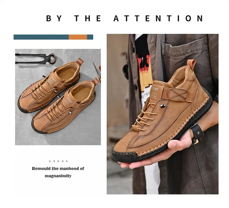 Handcrafted Leather Men’s Casual Shoes – Anti-Slip Sole, Premium Microfiber Upper &amp; Stylish Buckle