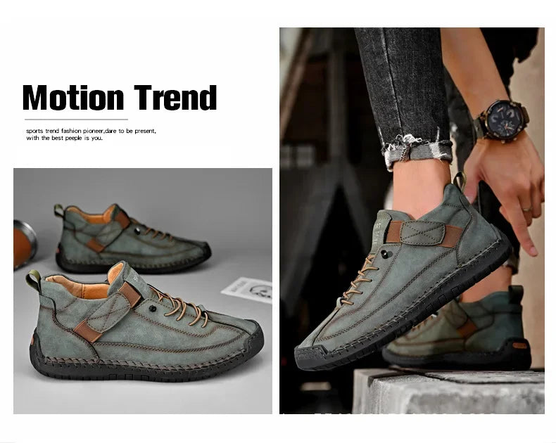 Handcrafted Leather Men’s Casual Shoes – Anti-Slip Sole, Premium Microfiber Upper &amp; Stylish Buckle