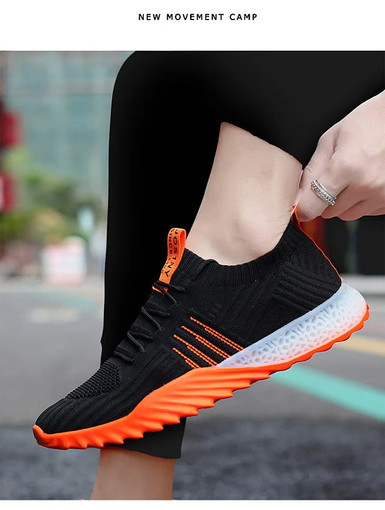 Fashion Sneakers for Men &amp; Women – Breathable Mesh, Lace-Up Vulcanized Casual &amp; Running Shoes, Plus Size 45