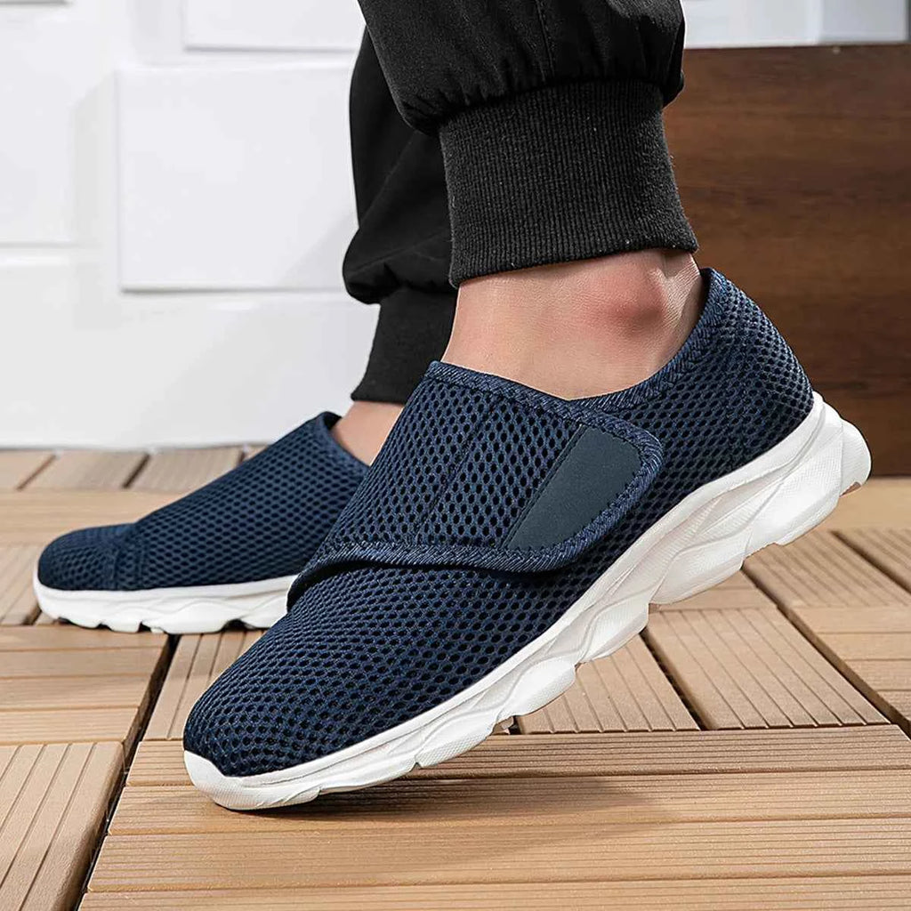 New Casual Orthopedics Wide Feet Swollen Shoes Thumb Eversion Adjusting Soft Comfortable Diabetic Shoe Walking Shoes (All BLACK)