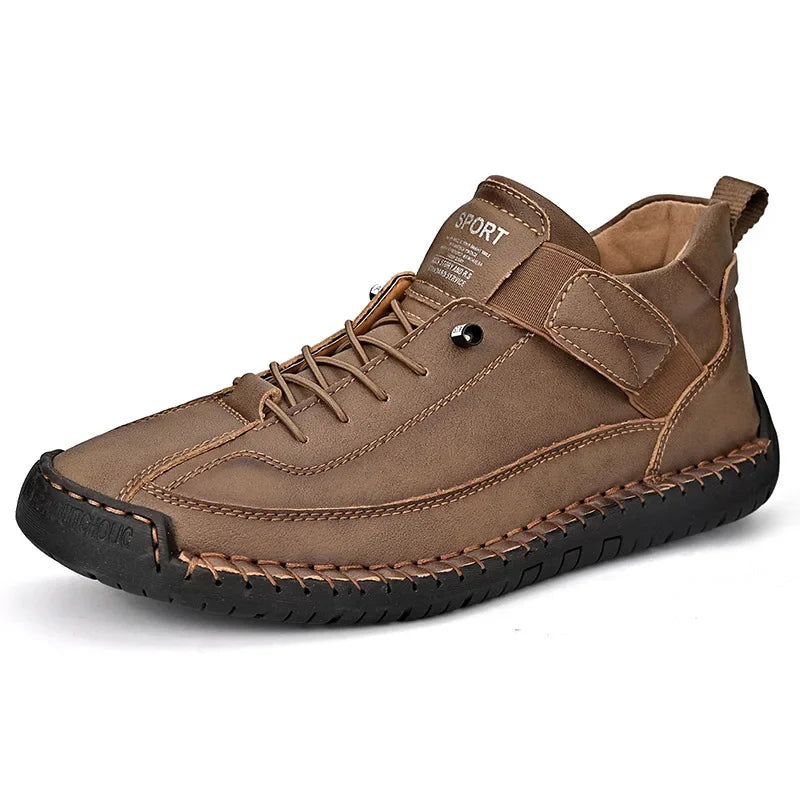 Handcrafted Leather Men’s Casual Shoes – Anti-Slip Sole, Premium Microfiber Upper &amp; Stylish Buckle
