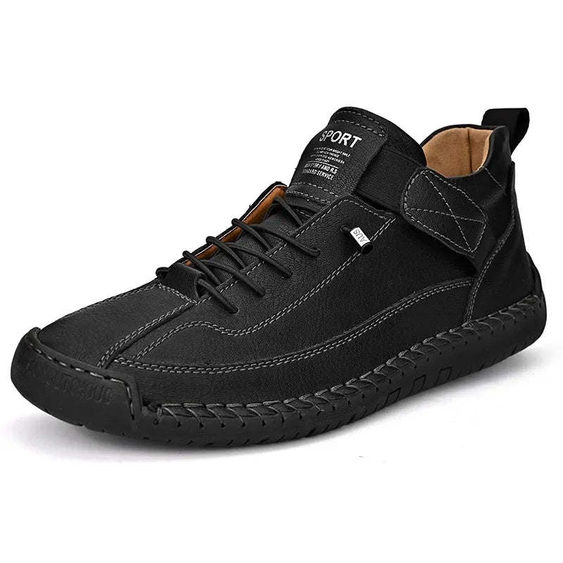 Handcrafted Leather Men’s Casual Shoes – Anti-Slip Sole, Premium Microfiber Upper &amp; Stylish Buckle